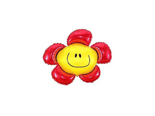 Balon din folie Floare rosie de lipit - 34 x 37 cm