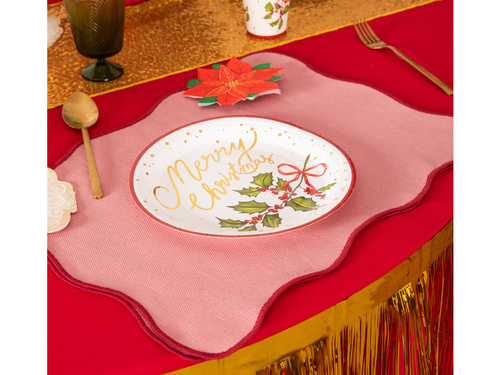 Farfurii de Crăciun Holly - 22,8 cm - 10 buc.