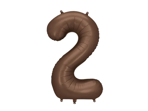 Balon din folie maro numărul 2 - 86 cm - 1 buc.