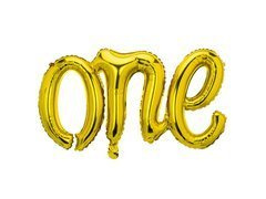 Balon din folie cu litere aurii Unu - 66 x 37 cm