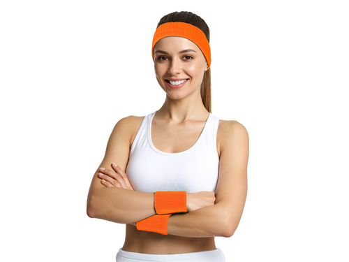 Disco 80s neon portocaliu brățări - 3 buc.