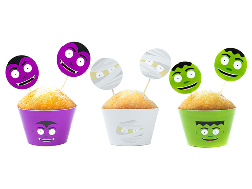 Set decorațiuni pentru prăjituri Monsters - 12 buc.