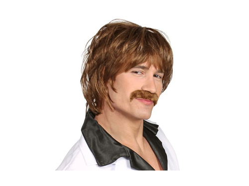Peruca Mod Shag din anii 1960. cu mustață
