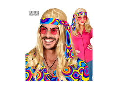 70s peruca blonda Disco Fever Hippie. cu o trupă