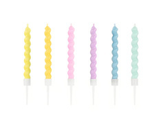 Lumânări aniversare colorate - 8,5 cm - 6 buc.