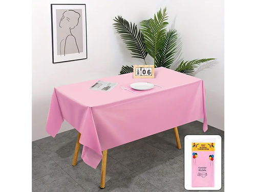Față de masă cu folie roz - 137 x 274 cm - 1 buc.