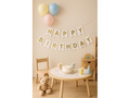 Steag alb cu inscripția Happy Birthday - 190 cm - 1 buc.