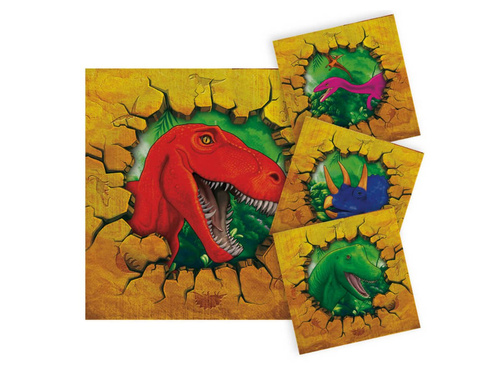 Șervețele aniversare dinozauri - 25 cm - 16 buc.