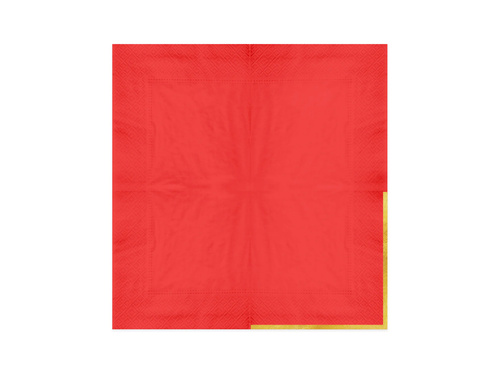 Șervețele de hârtie roșii cu margine aurie - 33 cm - 10 buc.