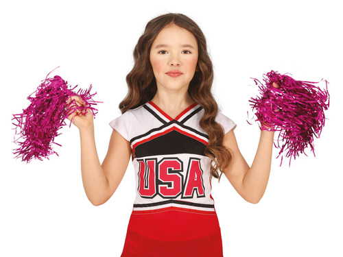 Pompoane roz închis pentru majorete - 2 buc.