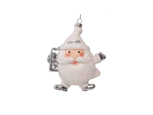 Decorațiune pentru bradul de Crăciun Moș Crăciun alb - 13 cm - 1 buc.