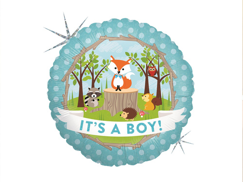 Este un băiat Animale de pădure balon de folie - 46 cm - 1 buc.