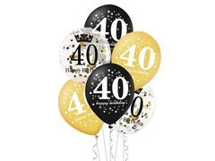 Baloane din latex imprimate pentru patruzeci - 30 cm - 6 buc.