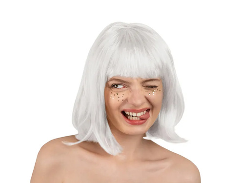 Peruca cu franjuri Alb - 1 buc.