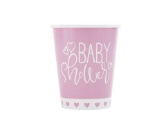 Cupe roz pentru Baby Shower - 270 ml - 8 buc.