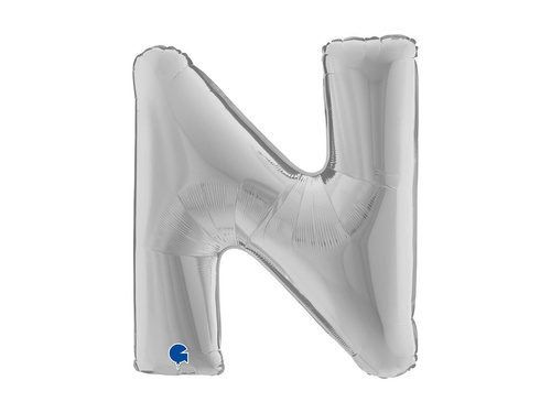 Balon din folie litera N argintiu - 40" - 1 buc.