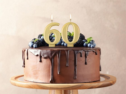 Lumânare cu număr auriu metalic - 6 - șase