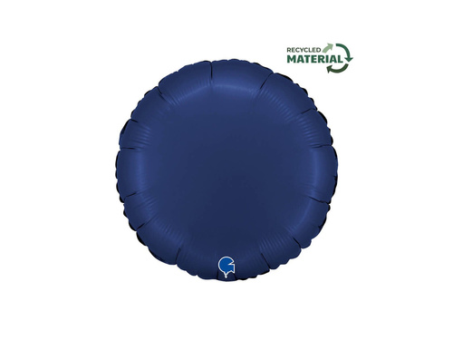 Balon rotund din folie albastră satinată - 14" - 1 buc.