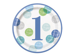 Farfurii aniversare Puncte pentru o zi de naștere - 23 cm - 8 buc.