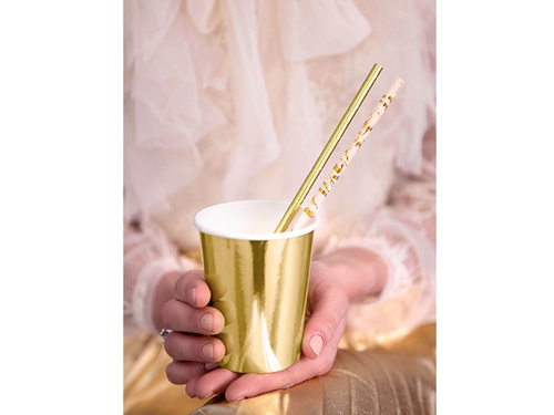 Paie tub de hârtie cu design auriu - 19,5 cm - 10 buc.