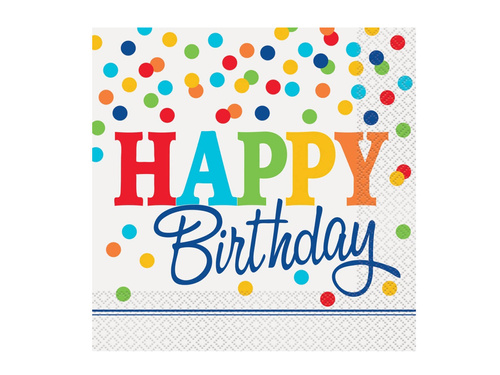 Șervețele colorate cu buline - 33 cm - 16 buc.