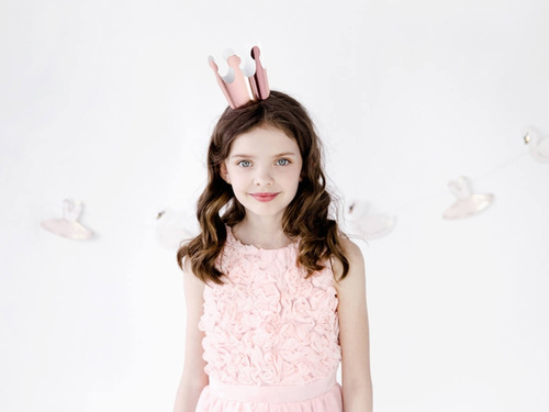 Coroană de petrecere aur roz - 6 buc.