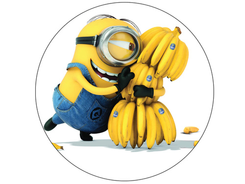 Vafe decorative pentru tort Minions - 20 cm