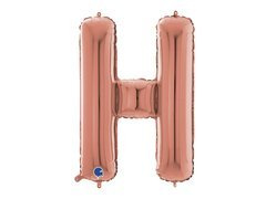Balon din folie litera H roz auriu - 66 cm - 1 buc.