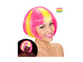 Peruca Valentina galben neon cu reflexii roz