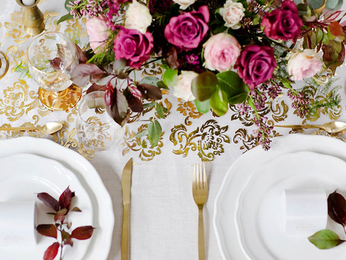 Organza albă cu imprimare față-verso - 36 cm x 9 m.