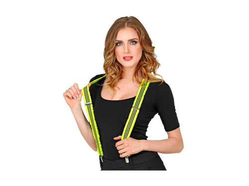 Bretele cu volane galben neon