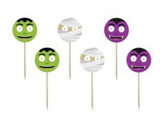 Pickere monstru pentru cupcakes - 6 buc.