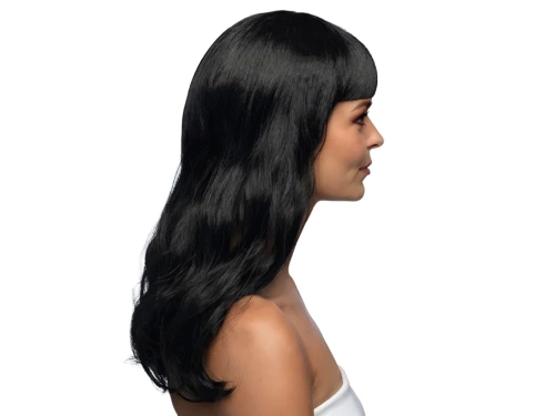 Peruca neagră cu franjuri - 1 buc.