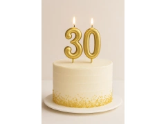 Lumânări numerice aurii - 30 - 2 buc.