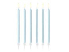 Lumânări albastre pentru ziua de naștere - 14 cm - 12 buc.