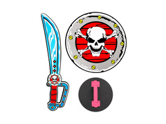 Set sabie și scut pirat - sabie 52 cm, scut 52 cm