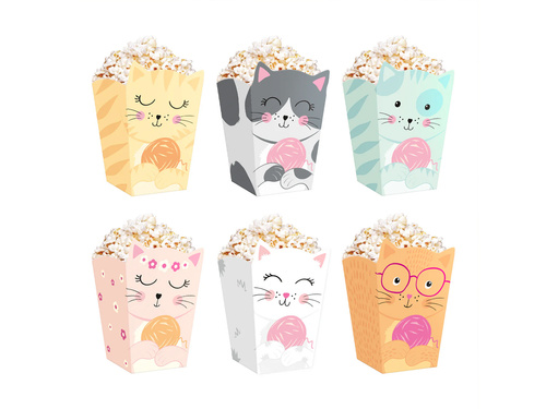 Cutii de popcorn pentru pisici - 6 buc.