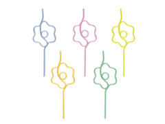 Paie Daisy culori mixte - 21 cm - 5 buc.