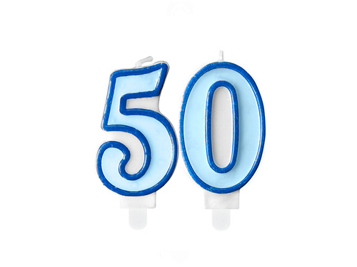 Lumânări numărul albastru - 50 - cincizeci - 2 buc.