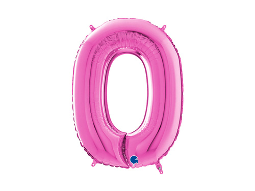 Fucsia numărul 0 balon de folie - 66 cm - 1 buc.