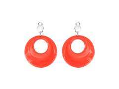 Cercei clip-on Cercuri portocalii neon