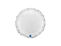 Balon rotund din folie satinată alb - 14" - 1 buc.