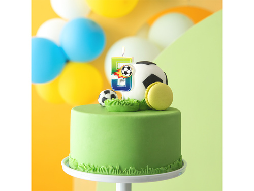 Lumânare cu număr de fotbal - 5 - 1 buc.