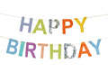 Banner colorat Happy Birthday - 220 cm - 1 buc.
