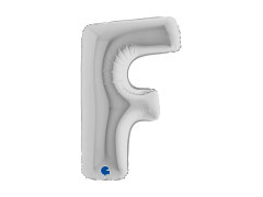 Balon din folie litera F argintiu - 40" - 1 buc.