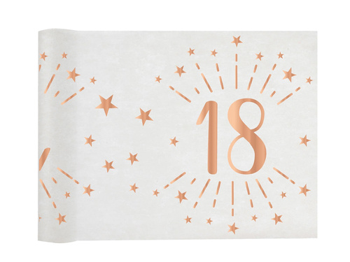 Suport de masă imprimat decor pentru a 18-a aniversare Sparkling roz auriu - 30 cm x 5 m - 1 buc.