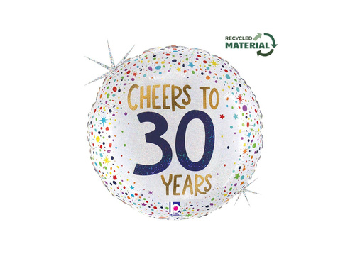 Balon aniversar rotund din folie pentru 30 de ani - 14" - 1 buc.