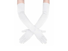 Mănuși de carnaval albe lungi - 55 cm