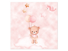 Șervețele roz Teddy Bears cu baloane - 33 cm - 20 buc.