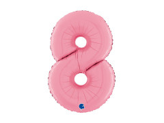 Balon din folie numărul 8 roz pastel - 26" - 1 buc.